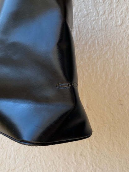 Vintage Y2K Black & Tan Contrast Trim Minimalist Shoulder Bag