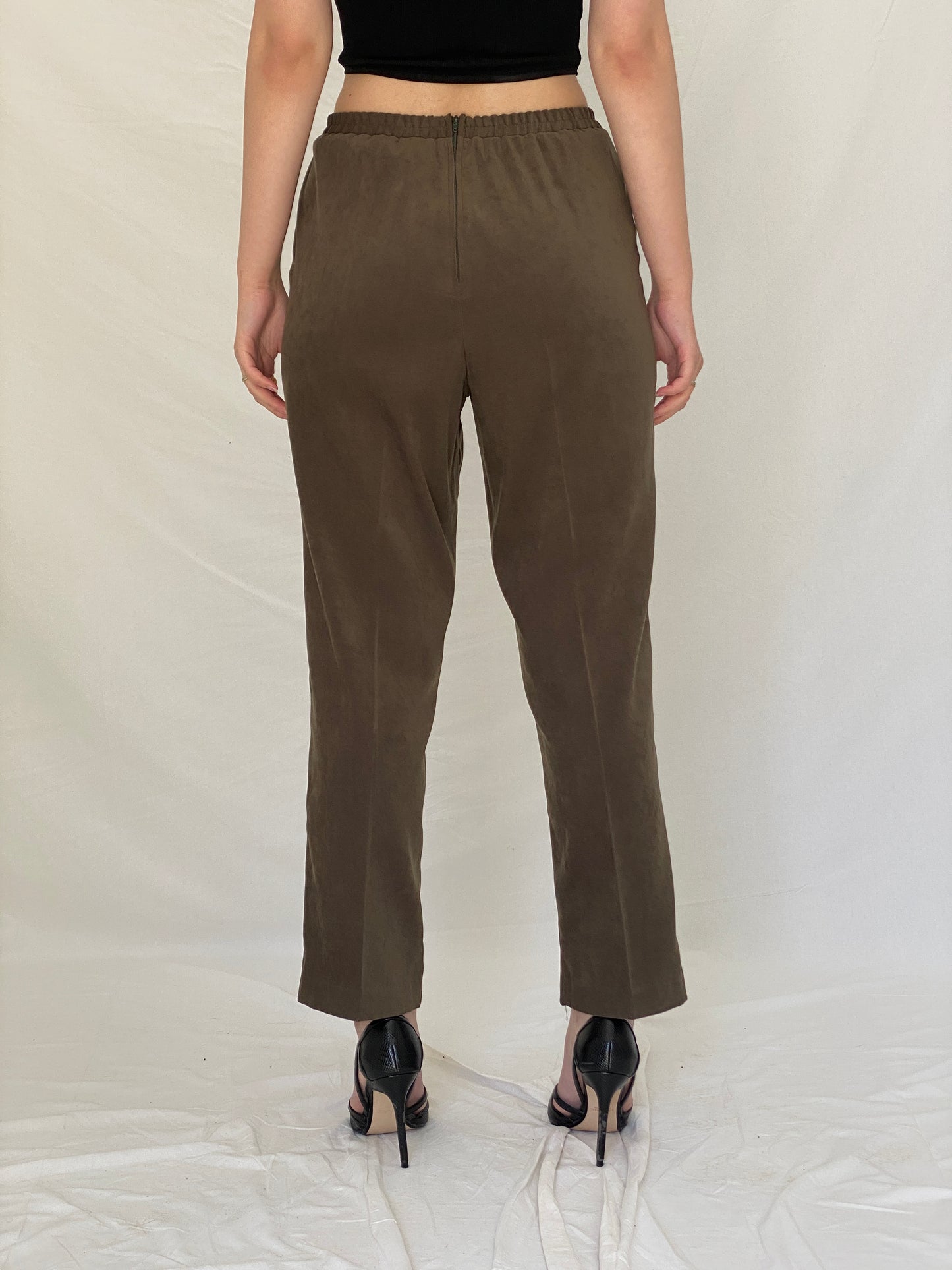 Vintage 90s Sag Harbor Dress Petite Olive Green Blazer & Pants Set Officecore Tailored Suit - M