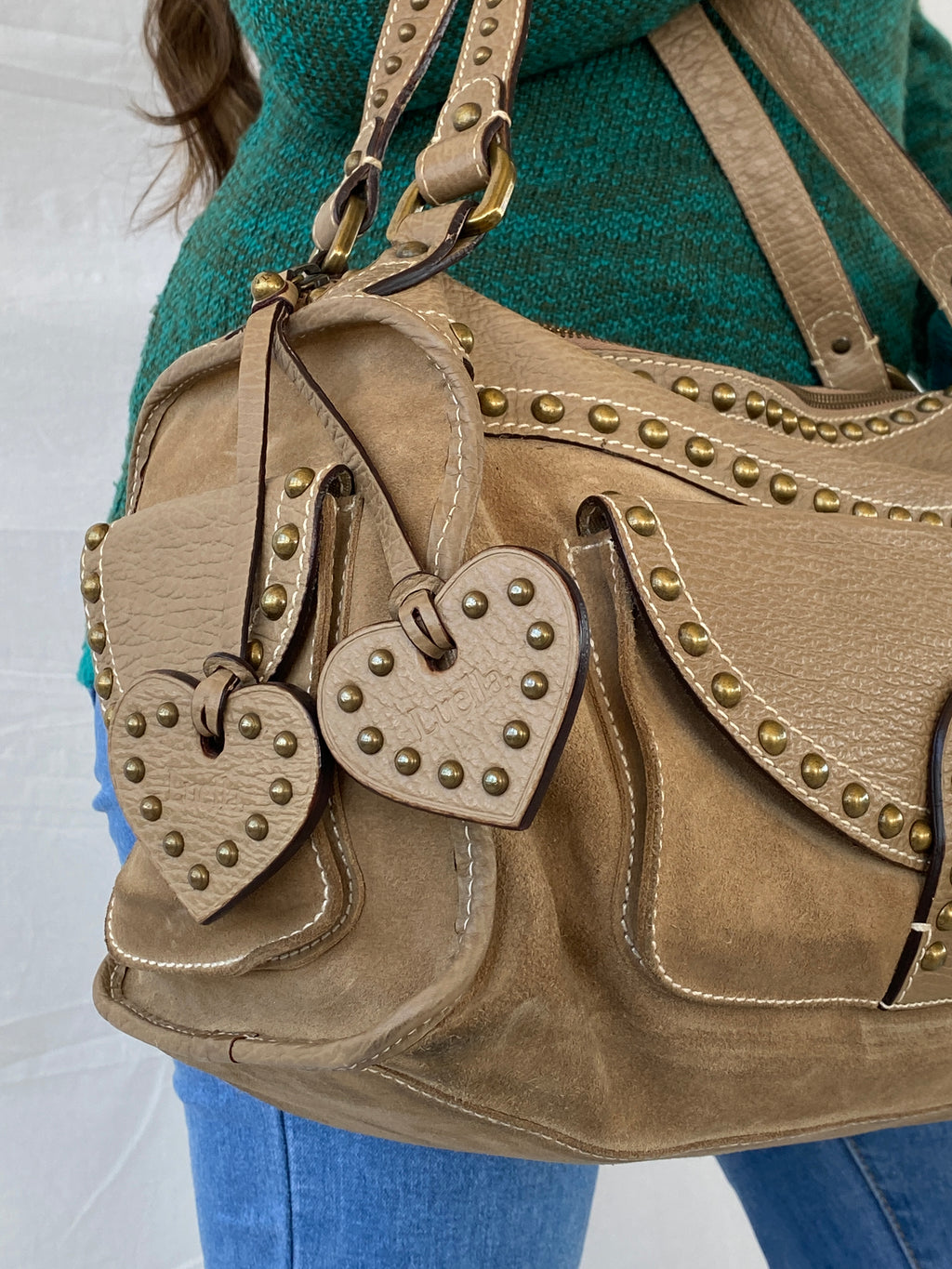 حقيبة دافل لويلا رانواي المصنوعة من الجلد المدبوغ والمرصعة