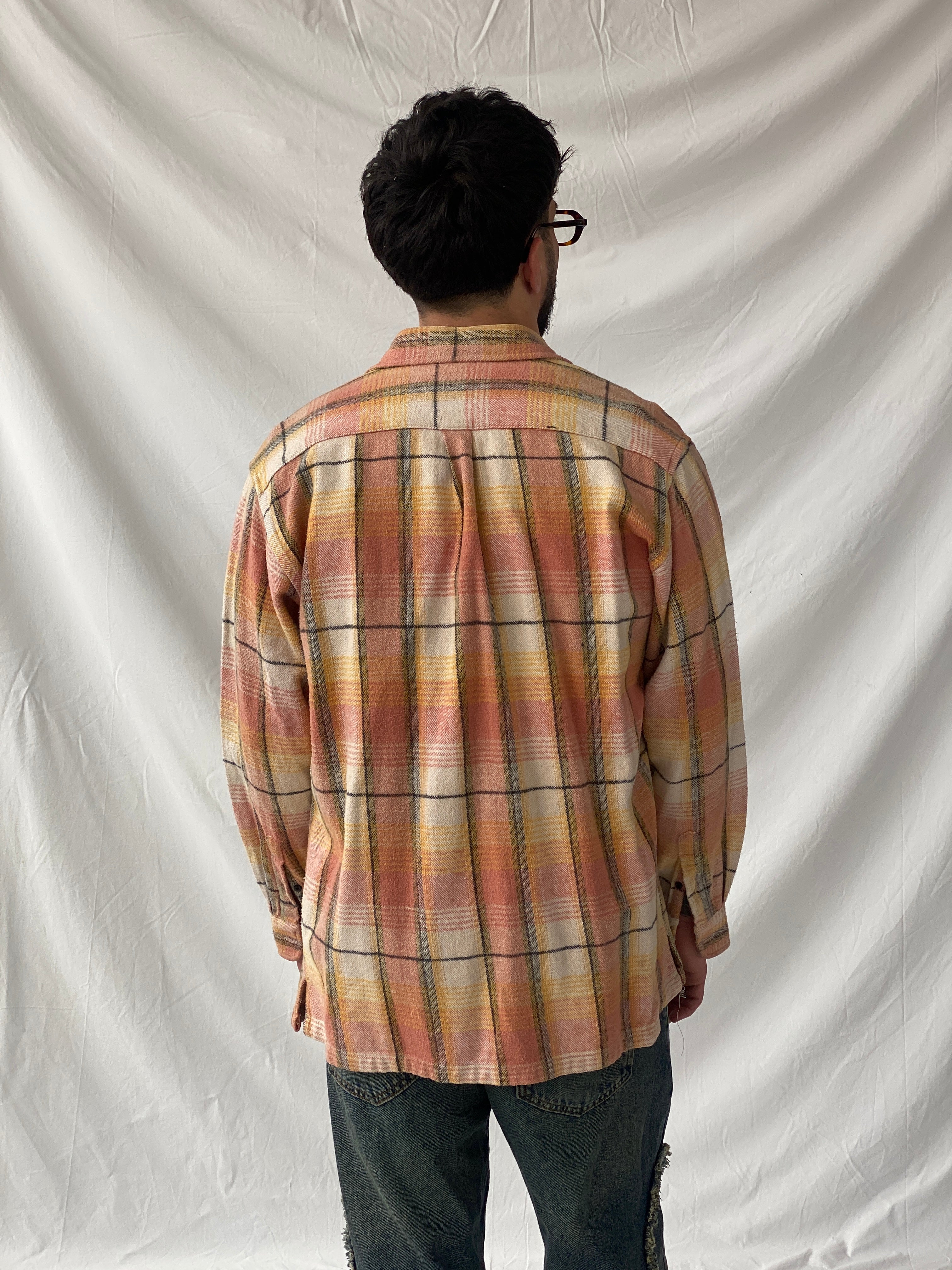 Levi’s Men’s Orange Shacket Plaid Heavy Long Sleeve Cotton Shirt - L