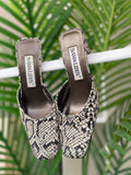 Vintage Sam & Libby Snake Print Leather Mules – Size 37EUR