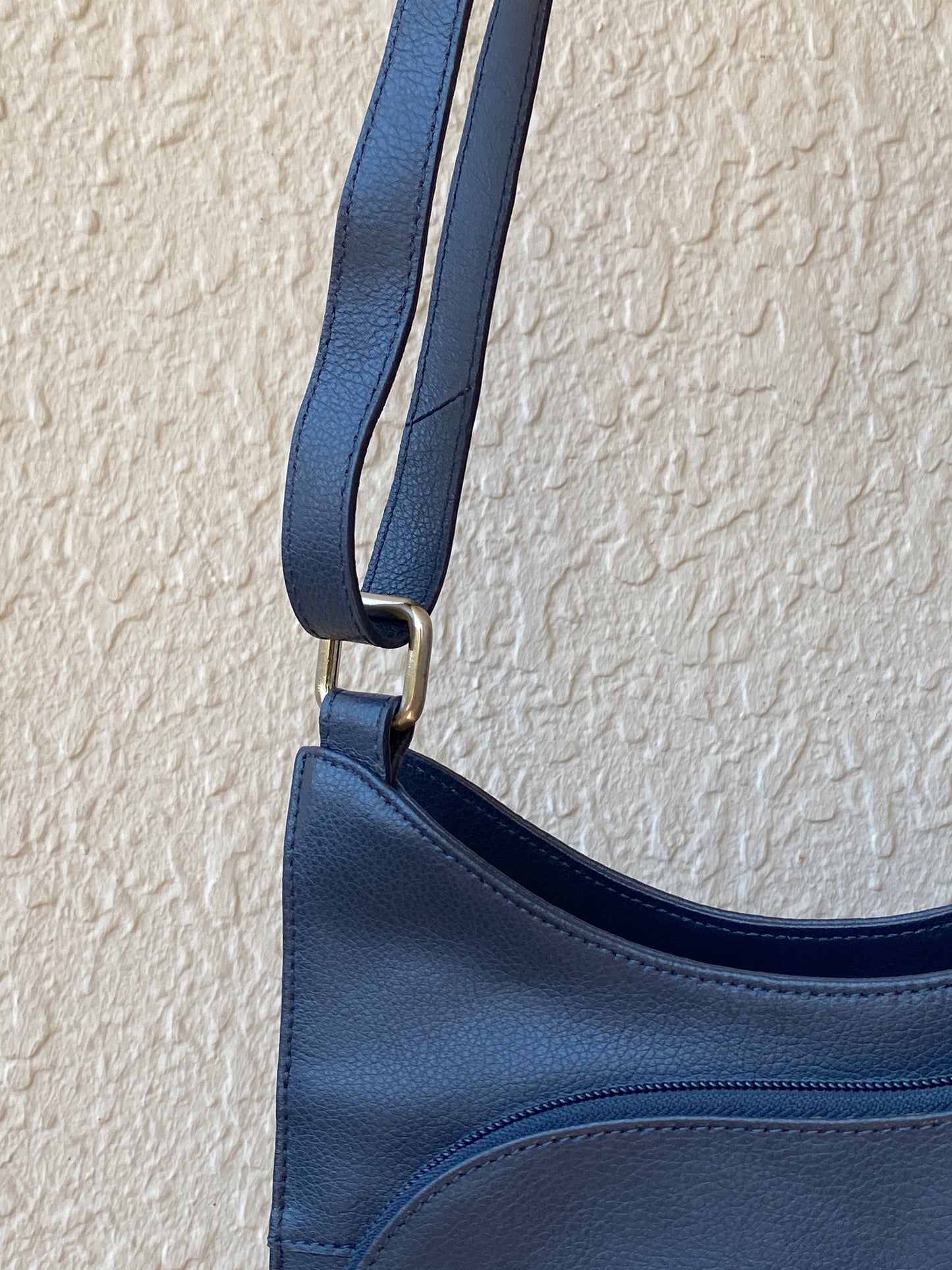 Vintage 90s Helena Vera Navy Blue Minimalist Multi-Pocket Shoulder Crossbody Bag