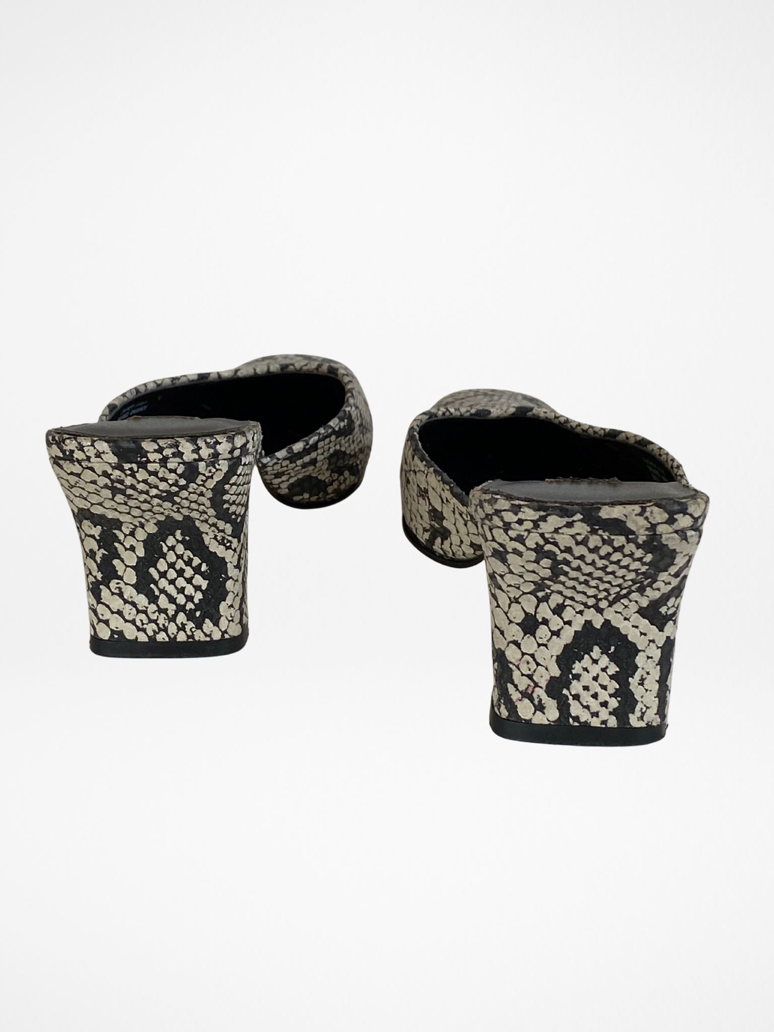 Vintage Sam & Libby Snake Print Leather Mules – Size 37EUR