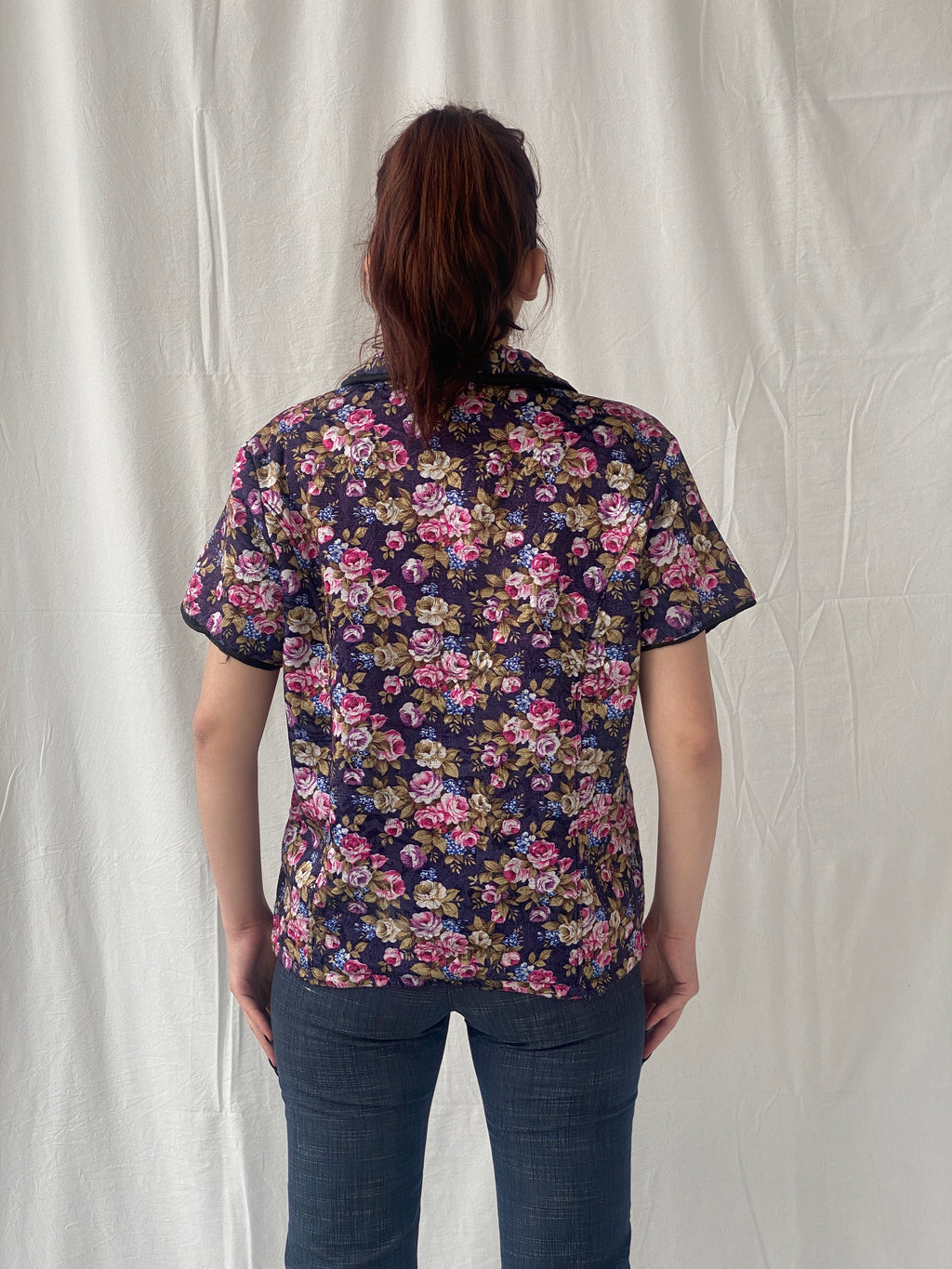 Vintage Quilted Piaona Disha Bolero Kimono Ethnic Floral Multicolor Jacket - L