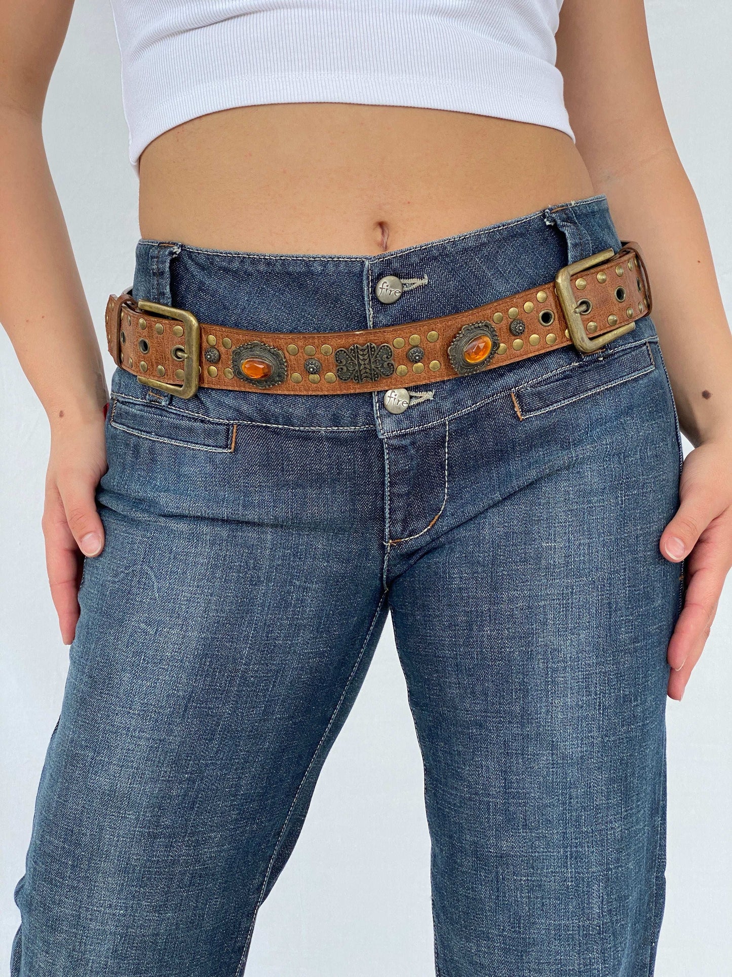 Vintage Western Style Cowboy Embellished Belt - Balagan Vintage 80s, belt, cowboy, Lana, NEW IN