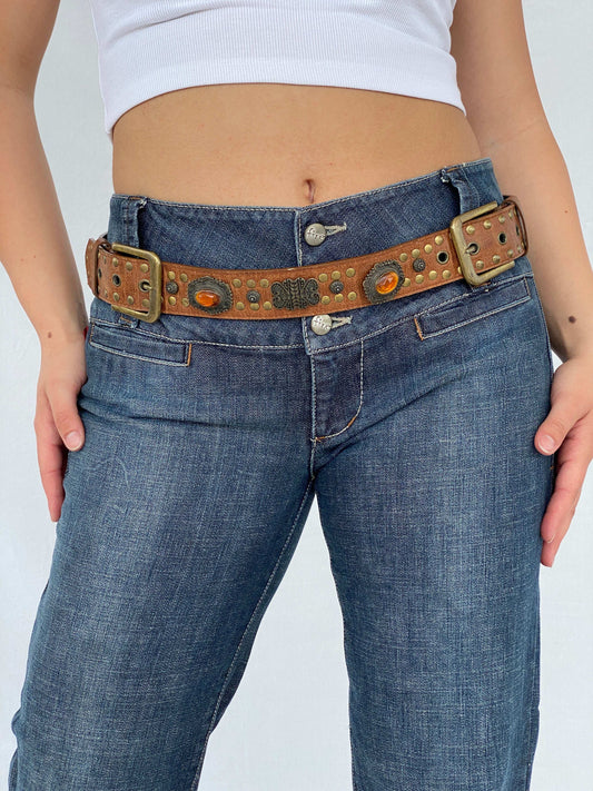 Vintage Western Style Cowboy Embellished Belt - Balagan Vintage 80s, belt, cowboy, Lana, NEW IN