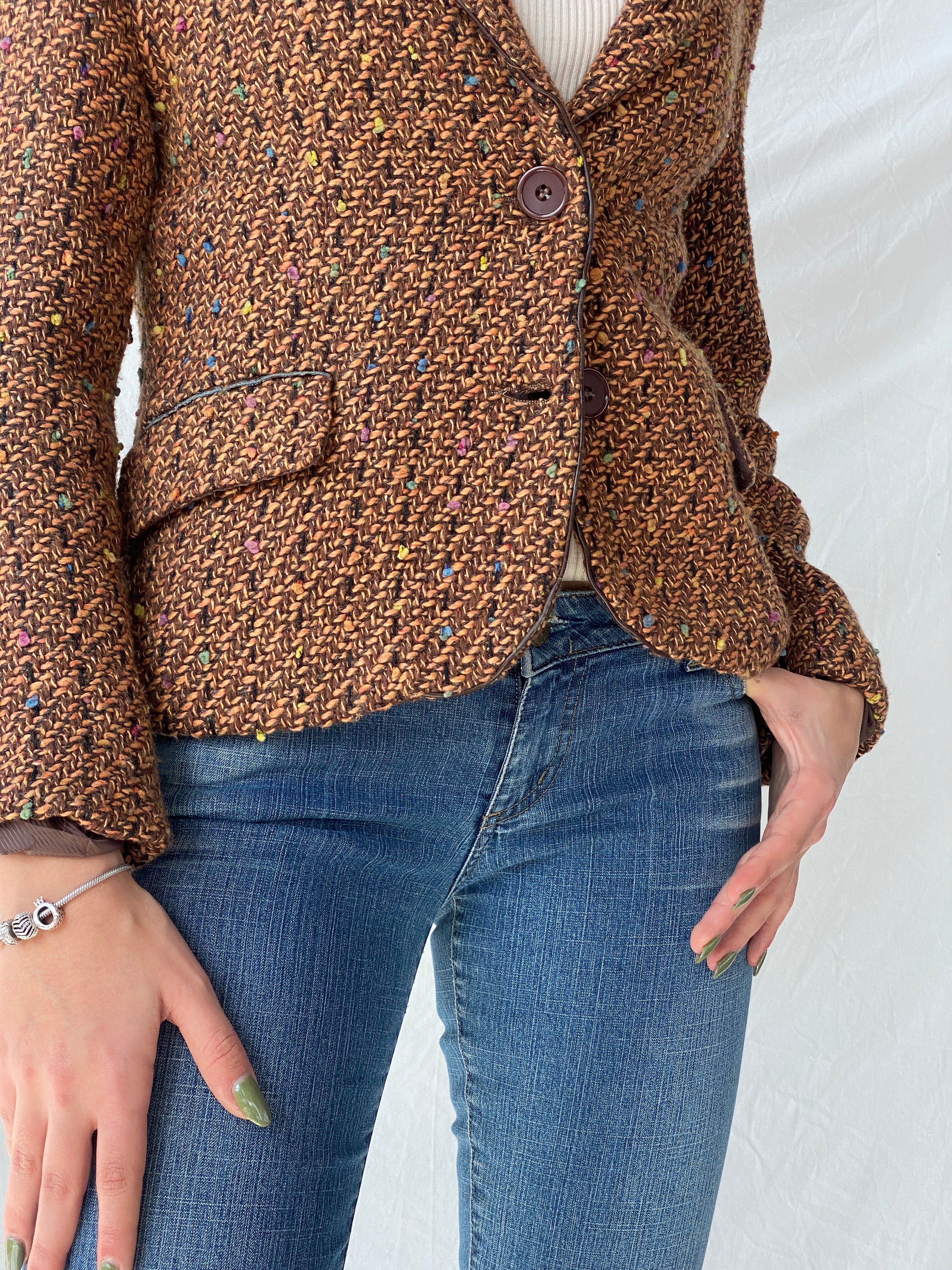 Y2K Frensa Collection Women’s Tweed Brown Blazer - M