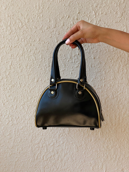 Vintage Y2K Buffalo Black & Gold Mini Bowling Bag