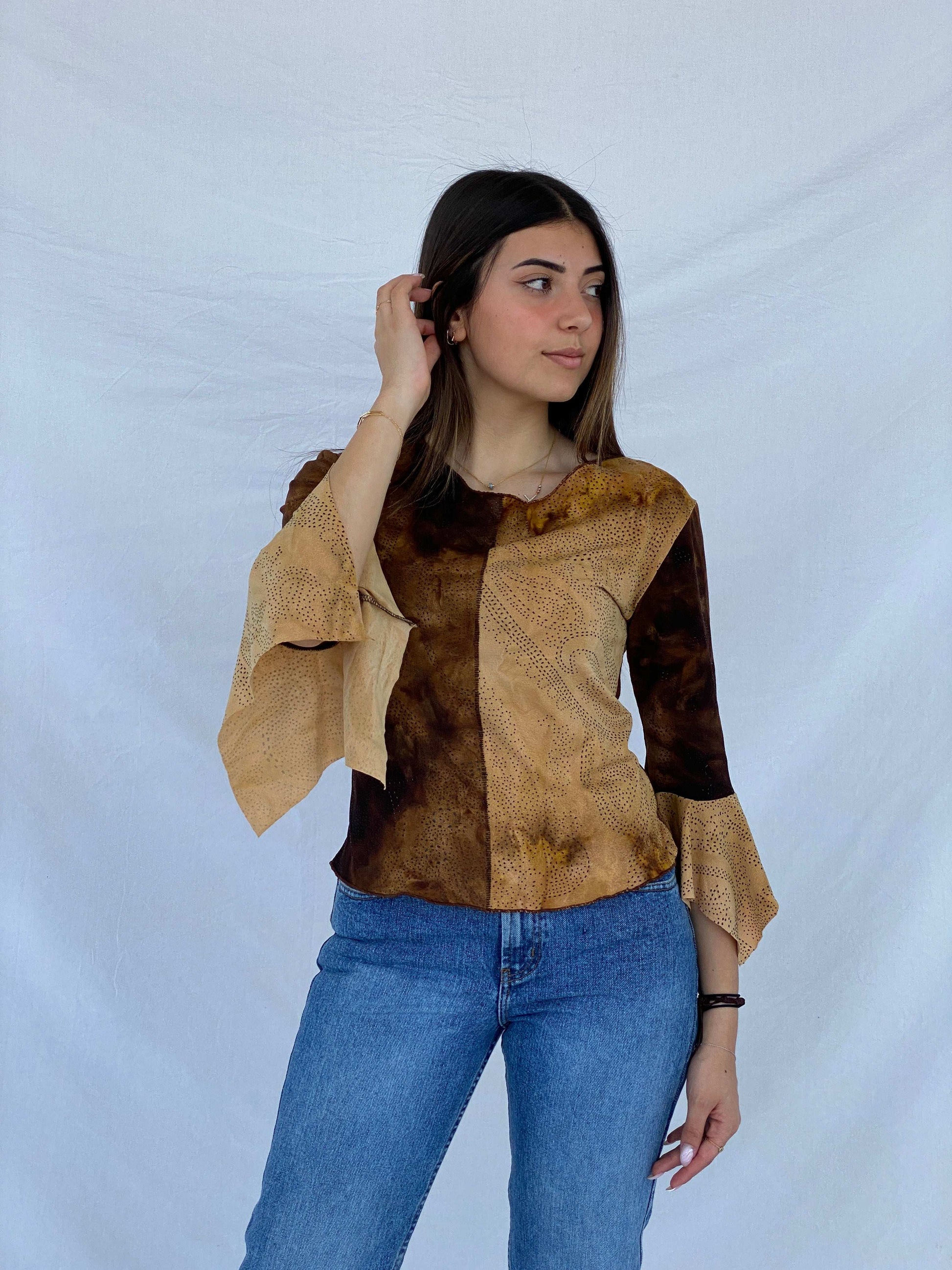 Gorgeous Y2K Brown Top - Size M/L - Balagan Vintage Full Sleeve Top 00s, Juana, NEW IN, summer, Top