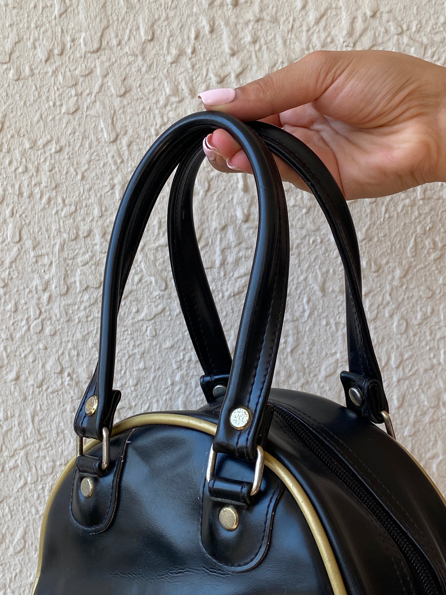 Vintage Y2K Buffalo Black & Gold Mini Bowling Bag