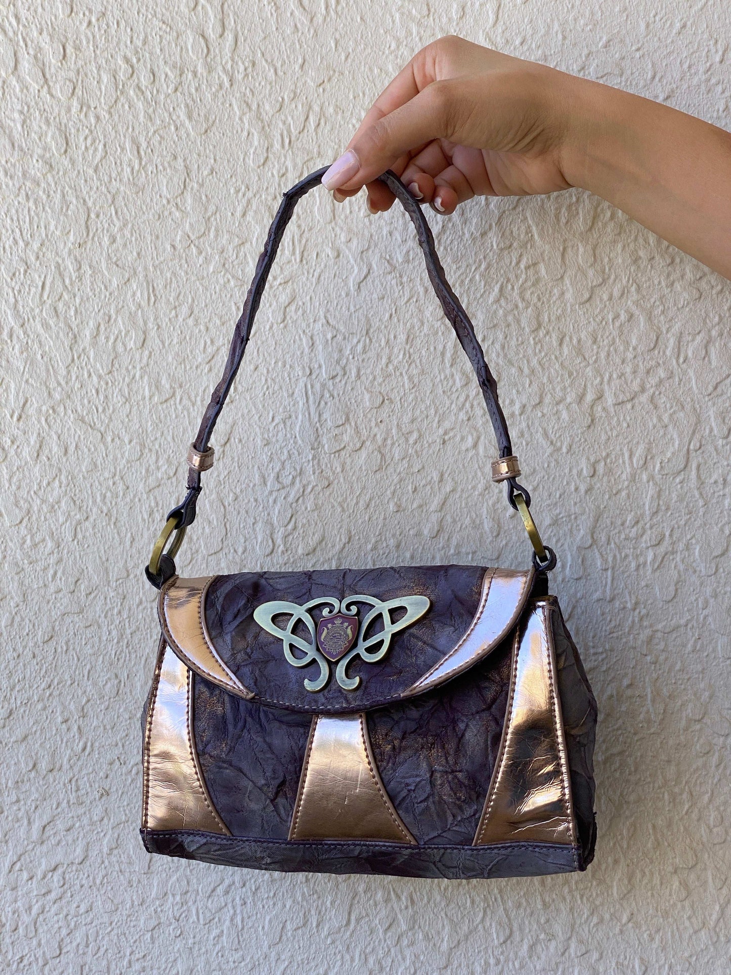 Pure Purple and Rose Gold Mini Handbag - Balagan Vintage Mini handbag 00s, bag, handbag, NEW IN, shoulder bag