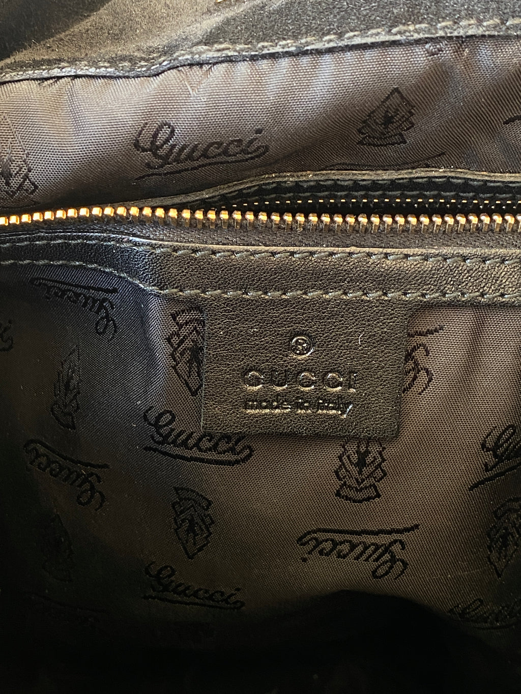 Vintage Gucci Indy Bamboo Patent Leather Black Bronze Satchel Bag