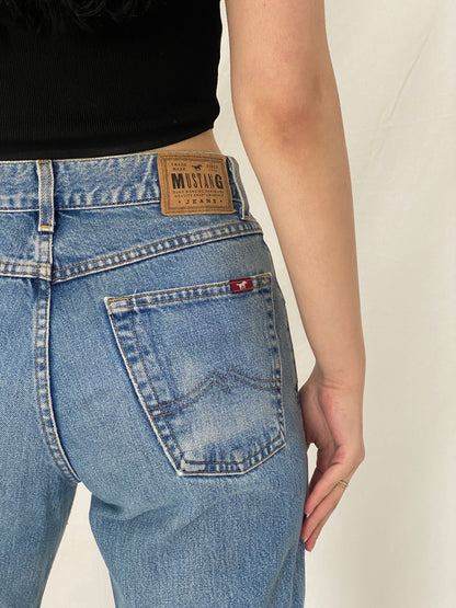Vintage Mustang Straight Leg Jeans Classic Mid Rise Denim - 38EUR
