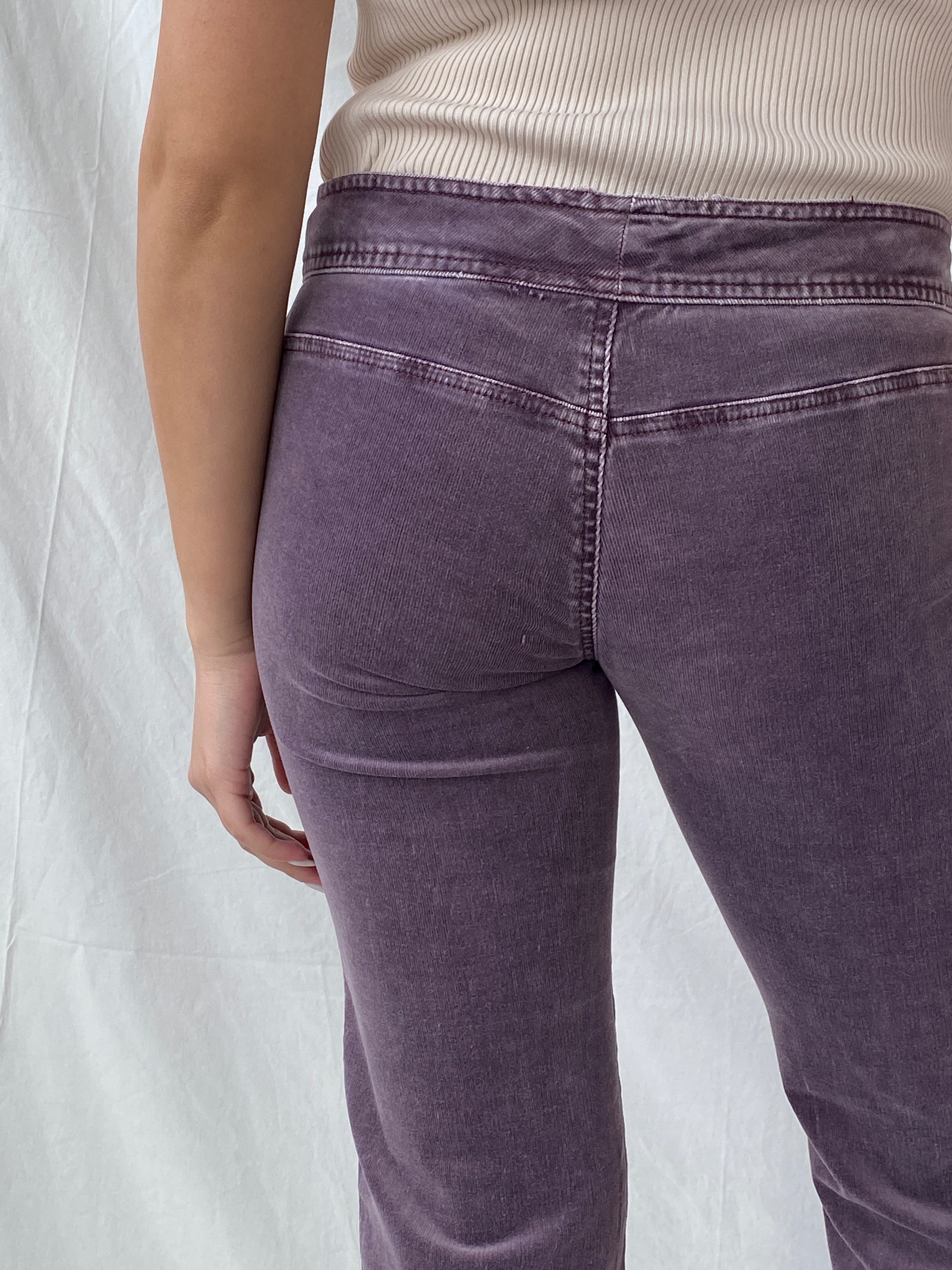Vintage Y2K ARDEN B. Purple Low Rise Flared Corduroy Pants - 36EUR