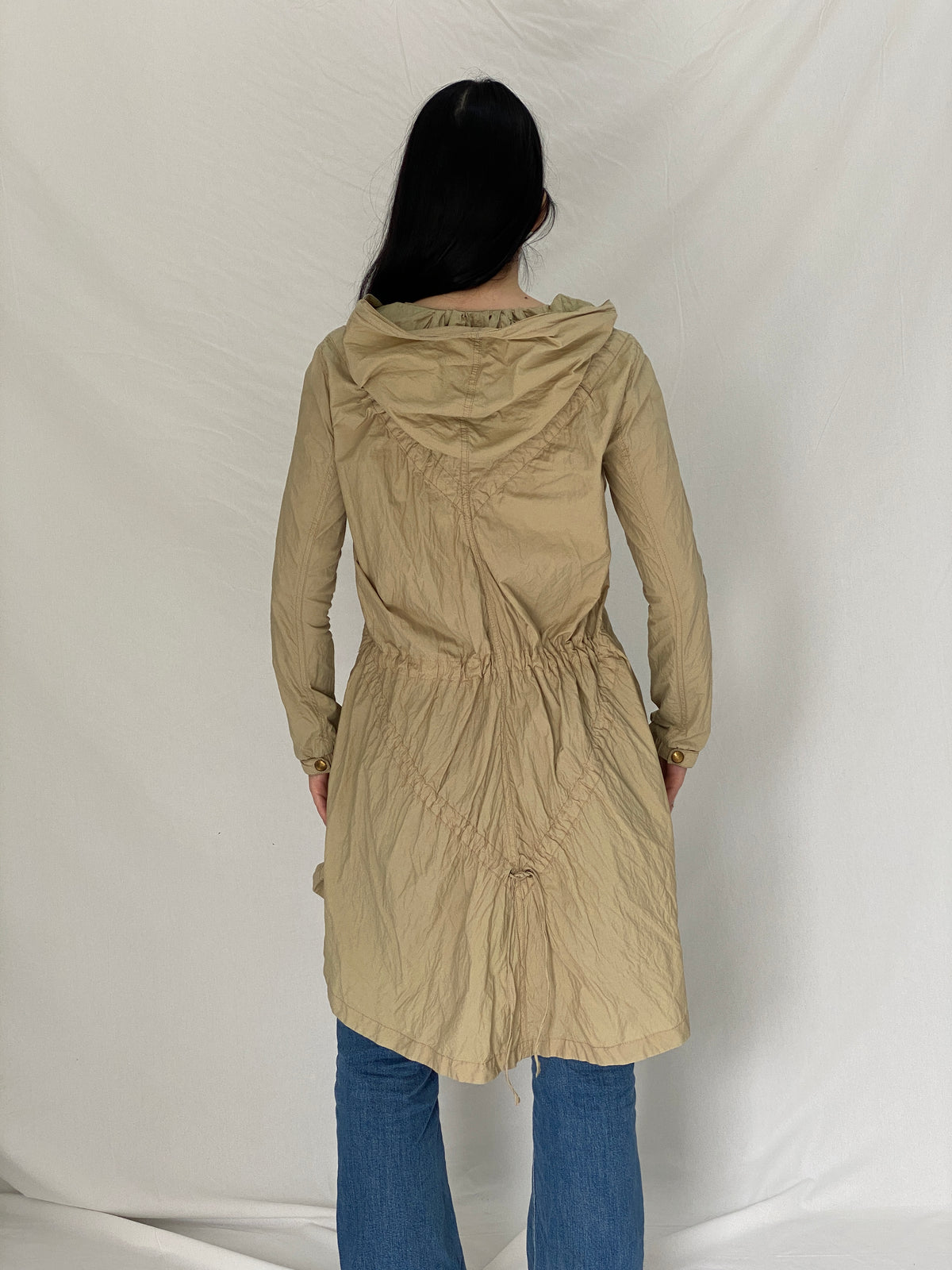 AX Armani Exchange Lightweight Hooded Beige Jacket - S AX Armani Exchange Lightweight Hooded Beige Jacket - S