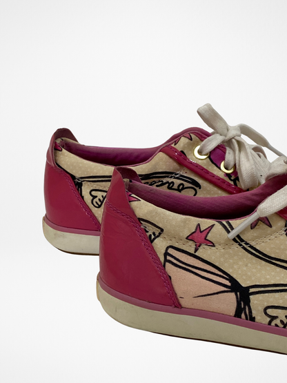 Vintage Coach Pink Floral Canvas Sneakers - 39EU