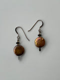 Bronze Freshwater Coin Pearl Drop Earrings