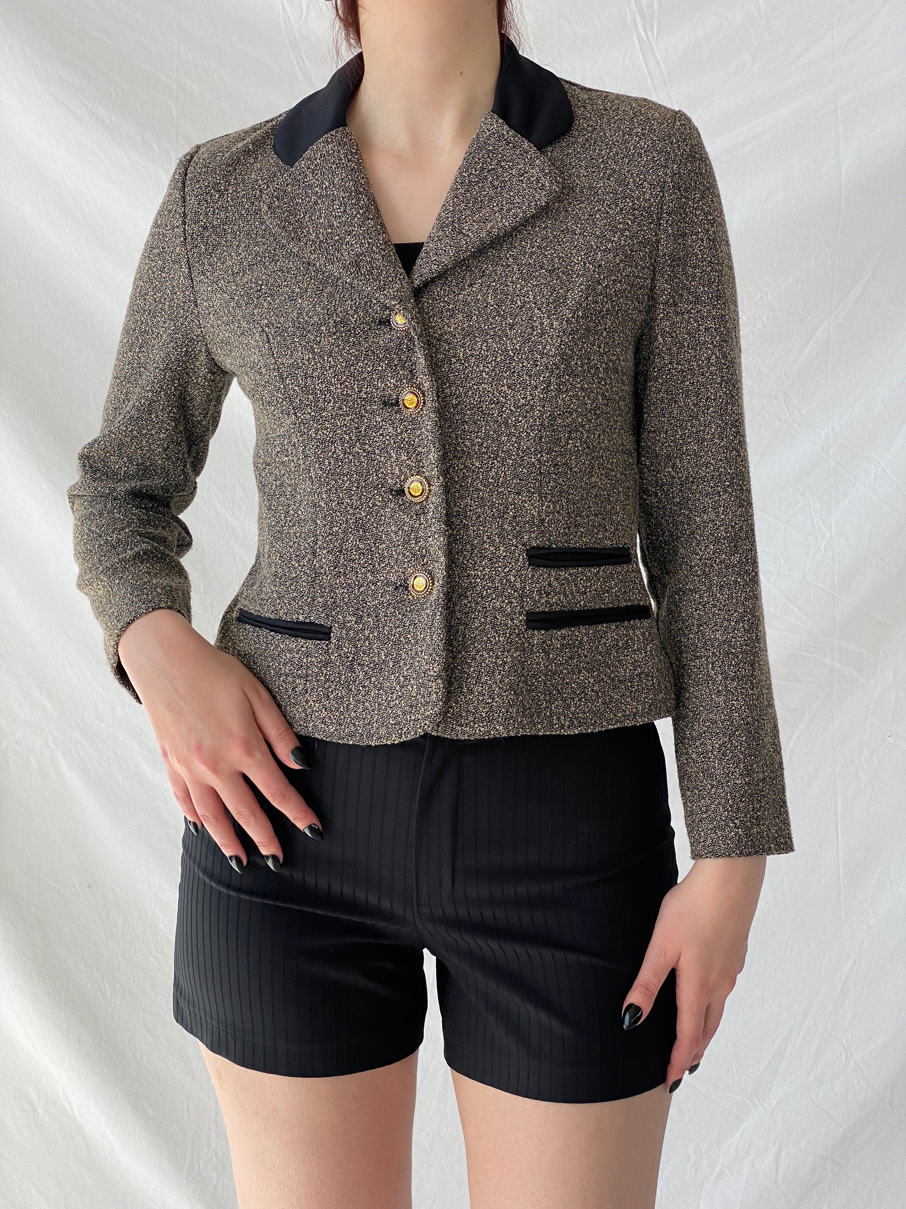Gorgeous Vintage Dani Max Petite Gray Tween Fitted Women’s Blazer - M