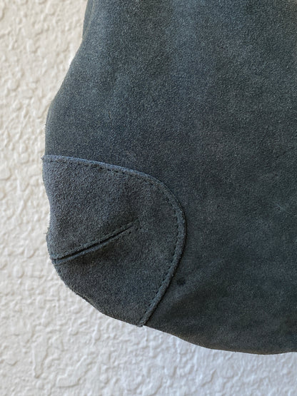 Vintage Genuine Suede Leather Slouchy Shoulder Bag