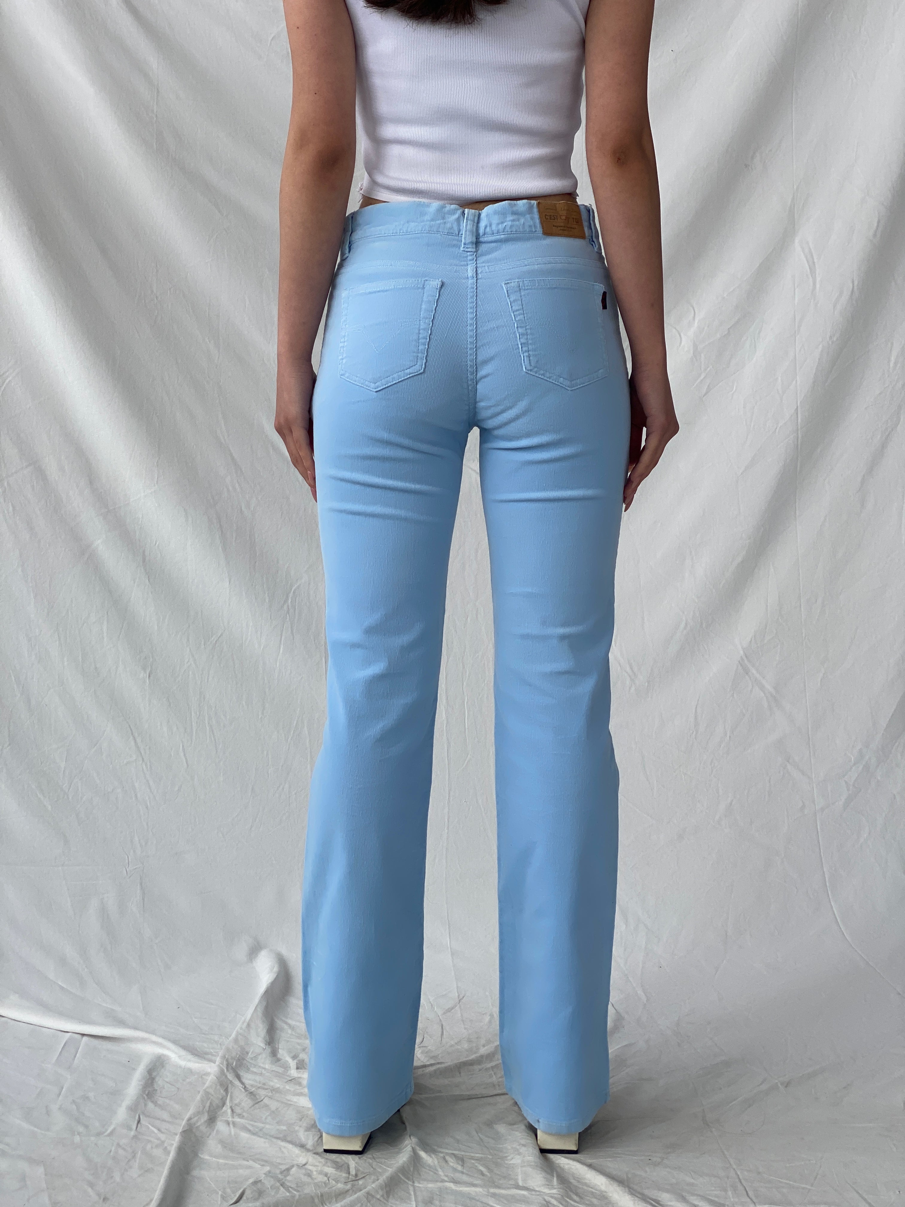 Vintage Cesttoi Low Rise Blue Corduroy Pants - 34EUR