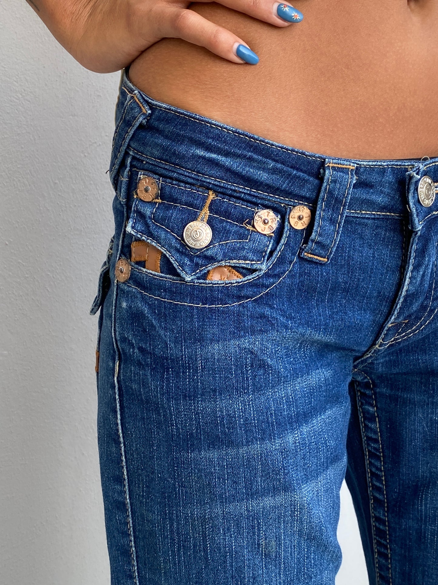 Y2K True Religion Joey Super T Low Rise Straight Leg Jeans – 36EU