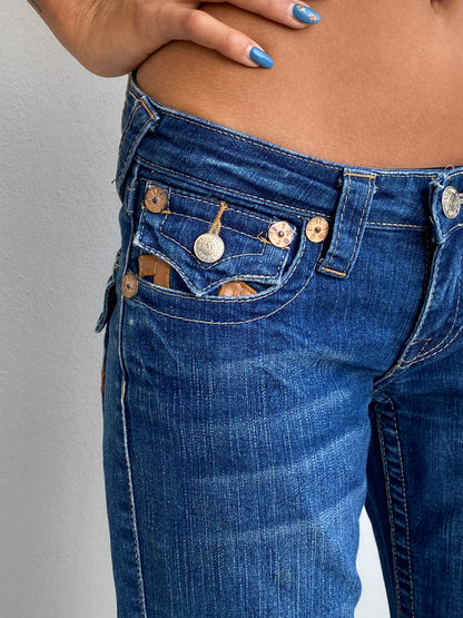 Y2K True Religion Joey Super T Low Rise Straight Leg Jeans – 36EU
