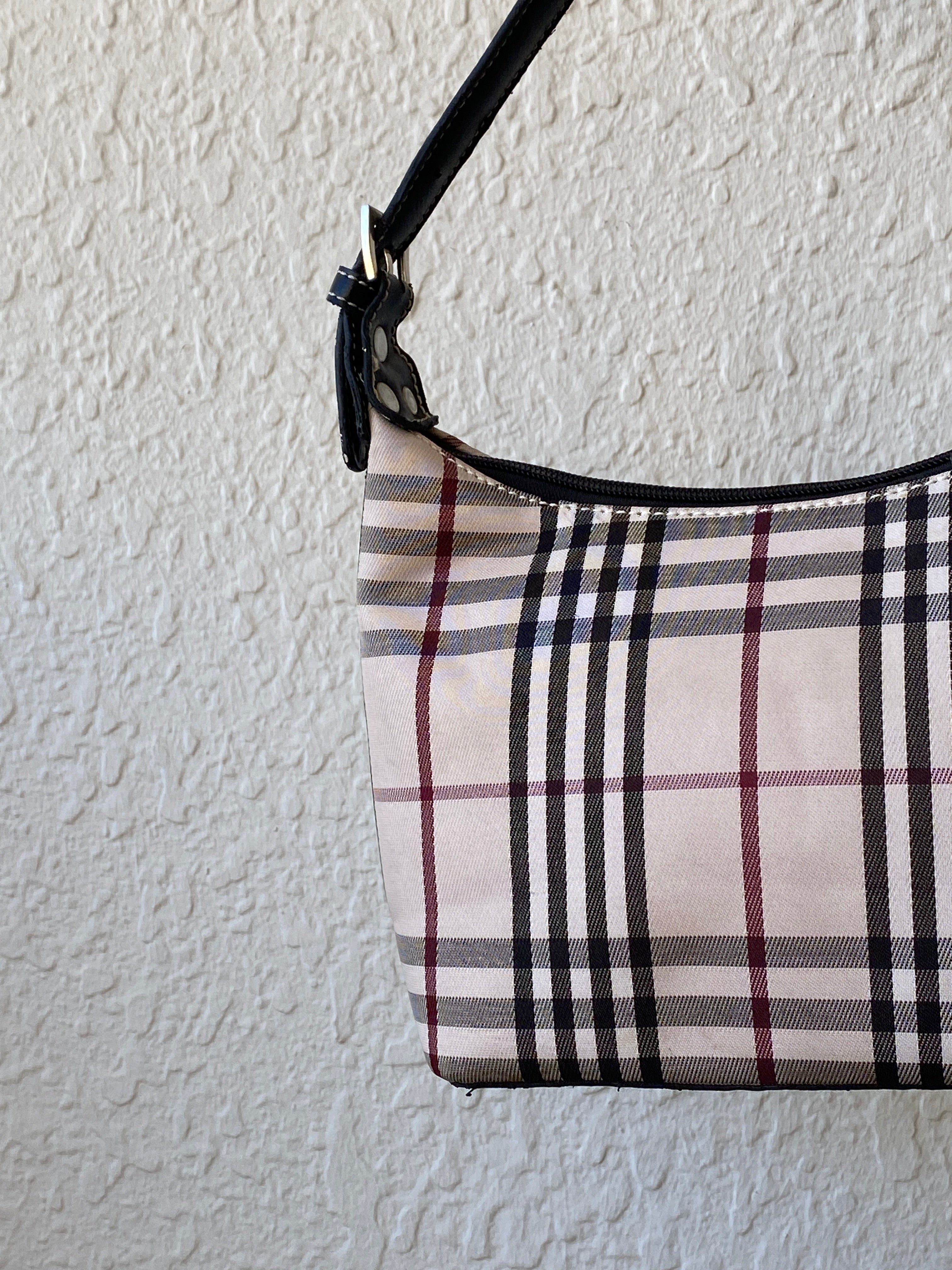 Y2K Burberry Print Inspired Canvas Shoulder Bag