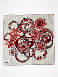 Elegant Zemmira Floral & Abstract Design Square Scarf
