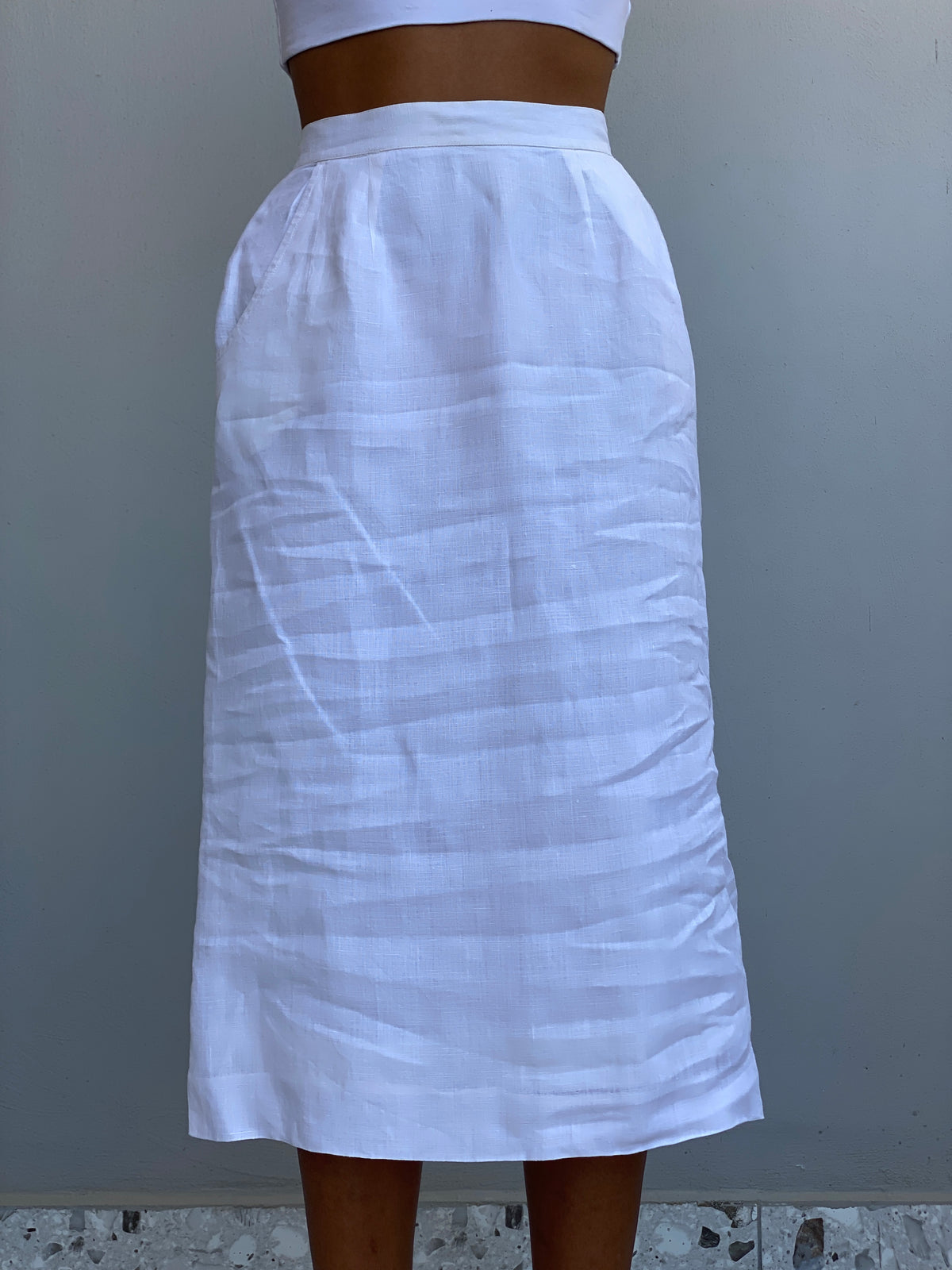 Vintage Lisa Ferranti Venezia White 100% Cotton Midi Skirt - S Vintage Lisa Ferranti Venezia White 100% Cotton Midi Skirt - S