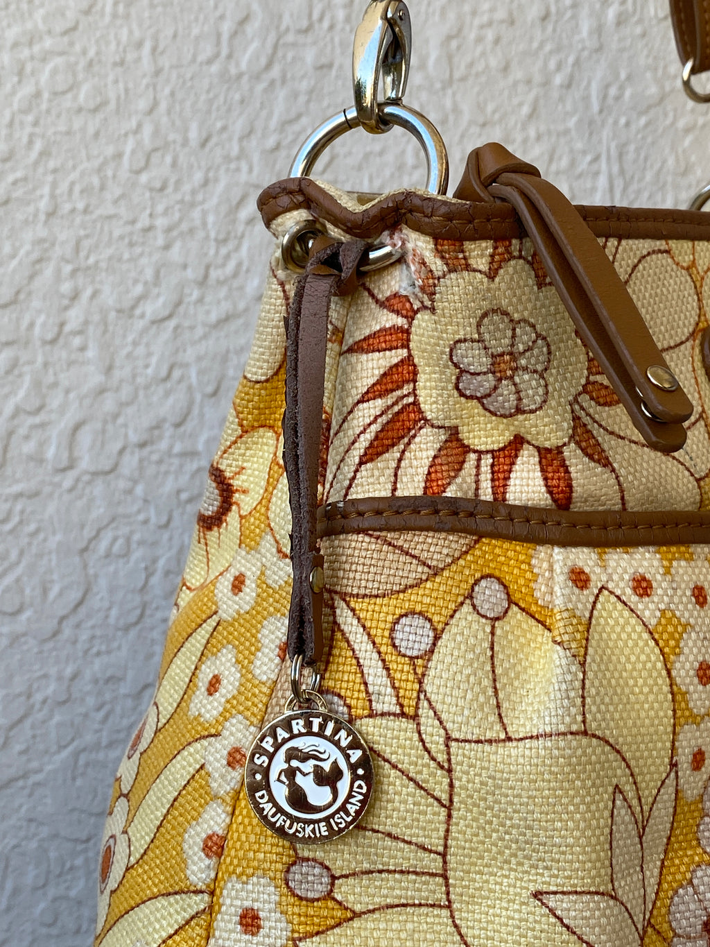 Y2K Spartina Daufuskie Island Floral Yellow Adjustable Strap Bag
