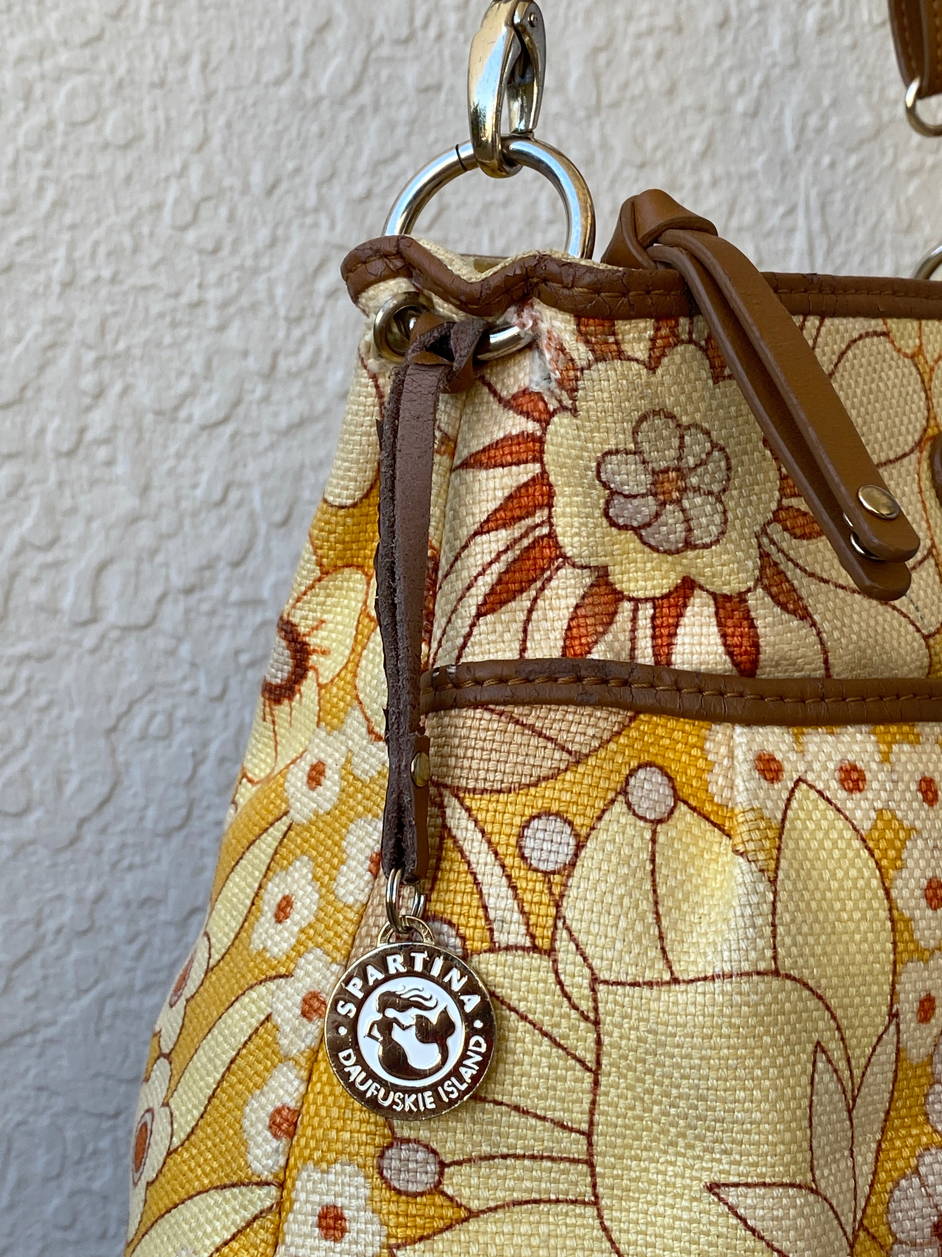 Y2K Spartina Daufuskie Island Floral Yellow Adjustable Strap Bag