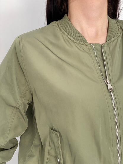 Y2K FB Sister Olive Green MA-1 Bomber Jacket - L