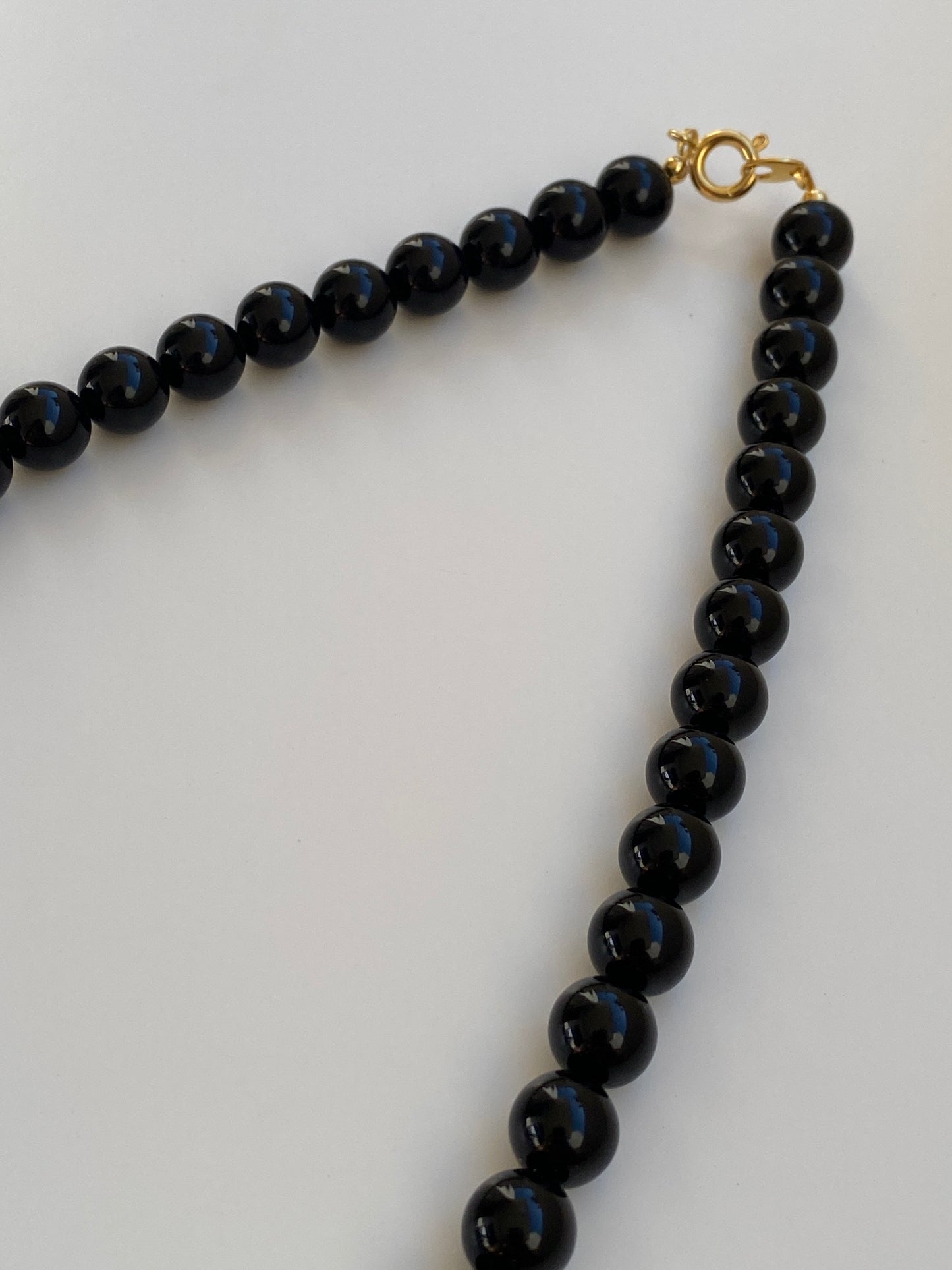 Vintage 1980s Art Deco Revival Black Geometric Beaded Statement Necklace