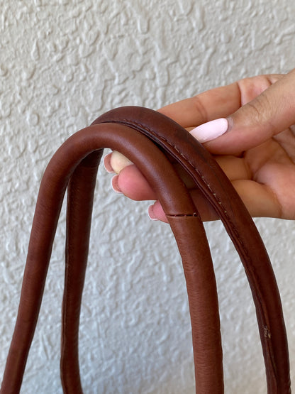 Vintage Jens Koch Cognac Brown Genuine Leather Shoulder Bag