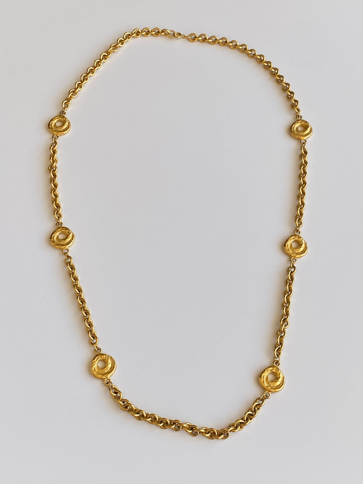 Vintage Gold-Tone Textured Link Long Necklace – Convertible Chain Belt Vintage Gold-Tone Textured Link Long Necklace – Convertible Chain Belt