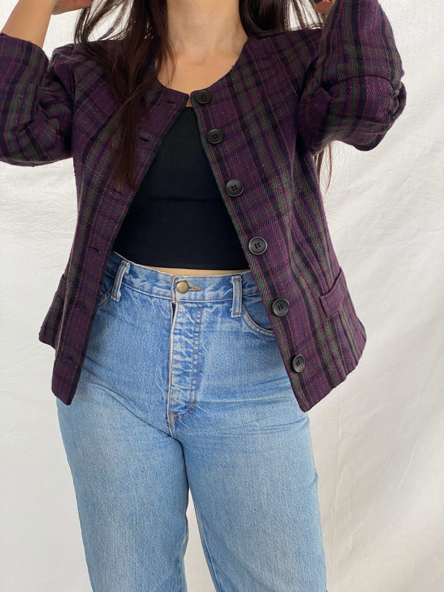 Vintage 90s Bedford Fair Striped Blazer - Balagan Vintage Blazer 90s, Aseel, blazer, NEW IN, plaid blazer