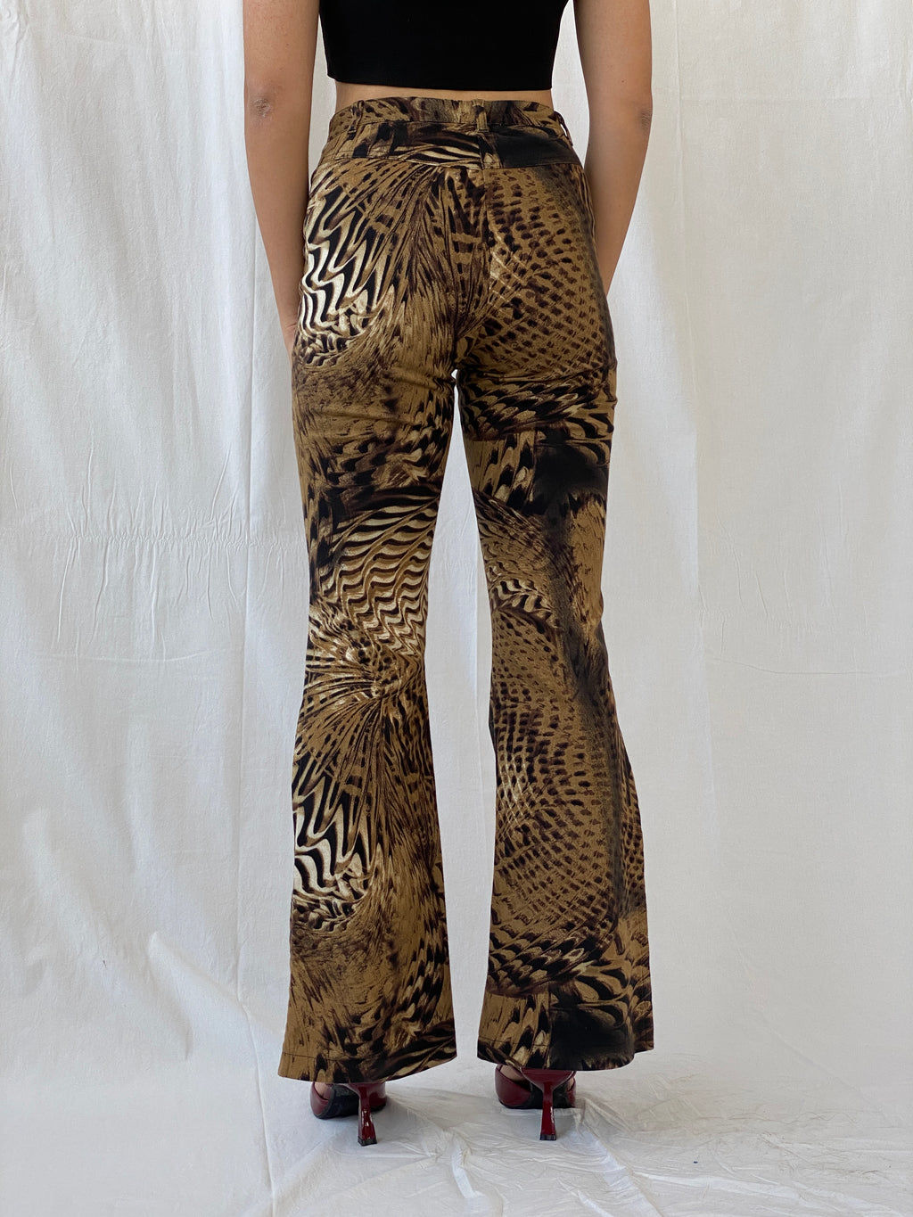 Statement Emozioni Leopard High Waisted Flare Pants - 34EUR