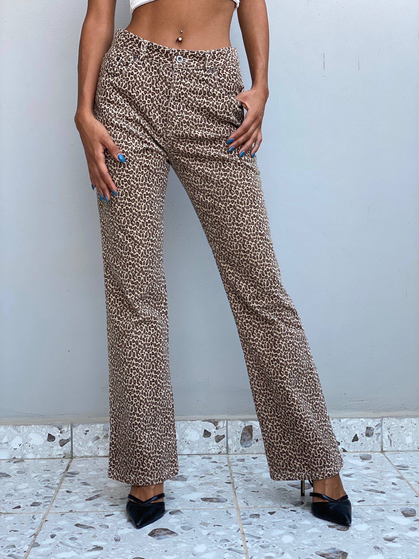 Vintage Y2K GAP Leopard Print Straight Leg Jeans Brown Animal Print - S
