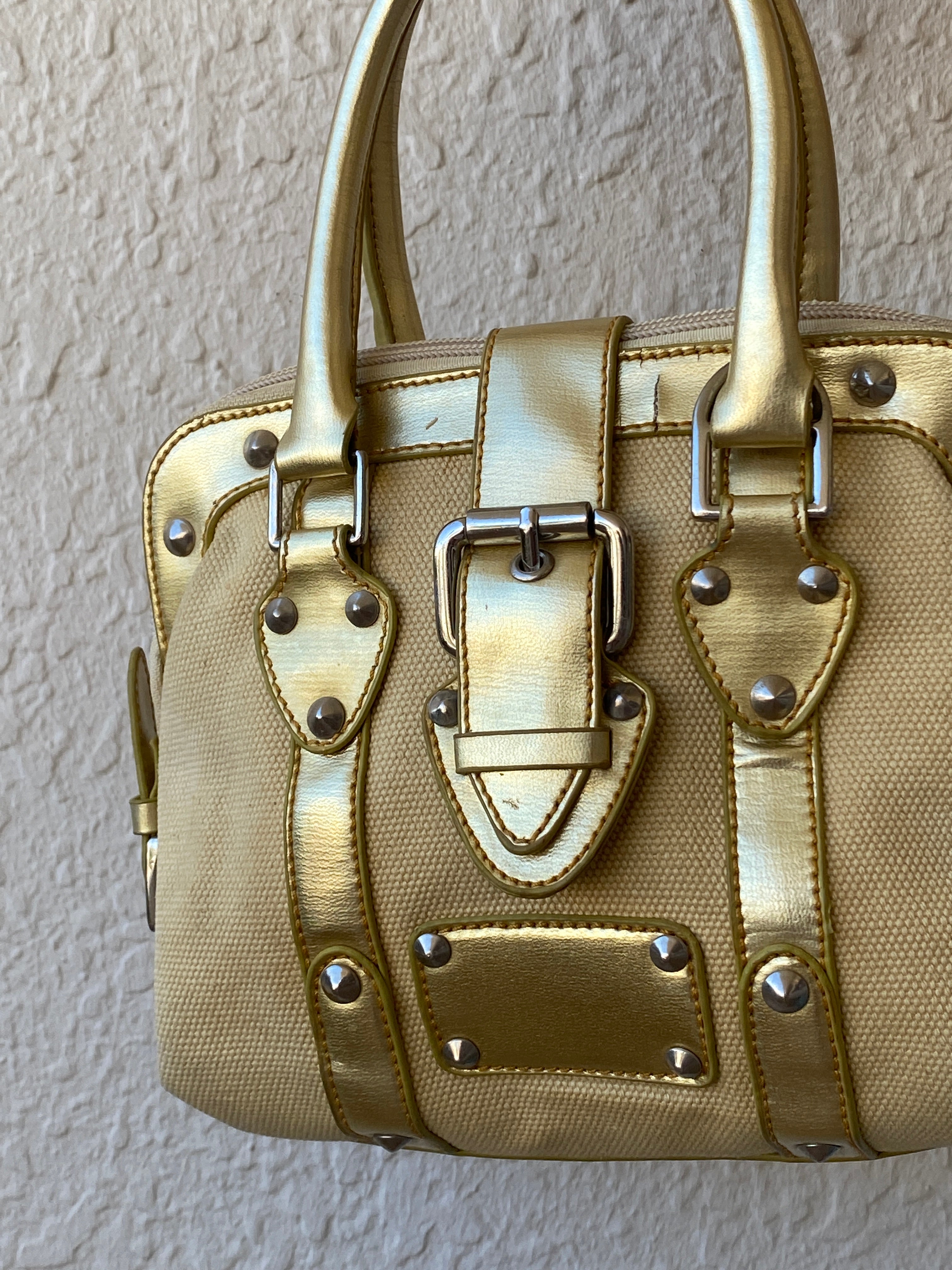 Vintage Metallic Gold Prada Dupe Women’s Mini Handbag
