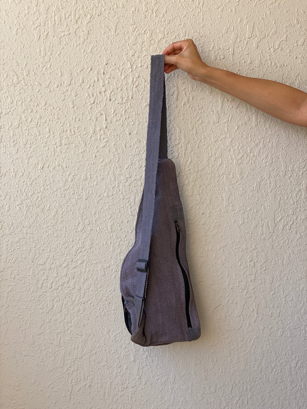 Vintage Boho Crossbody Sling Bag - 100% Cotton with Wooden Ring Detail