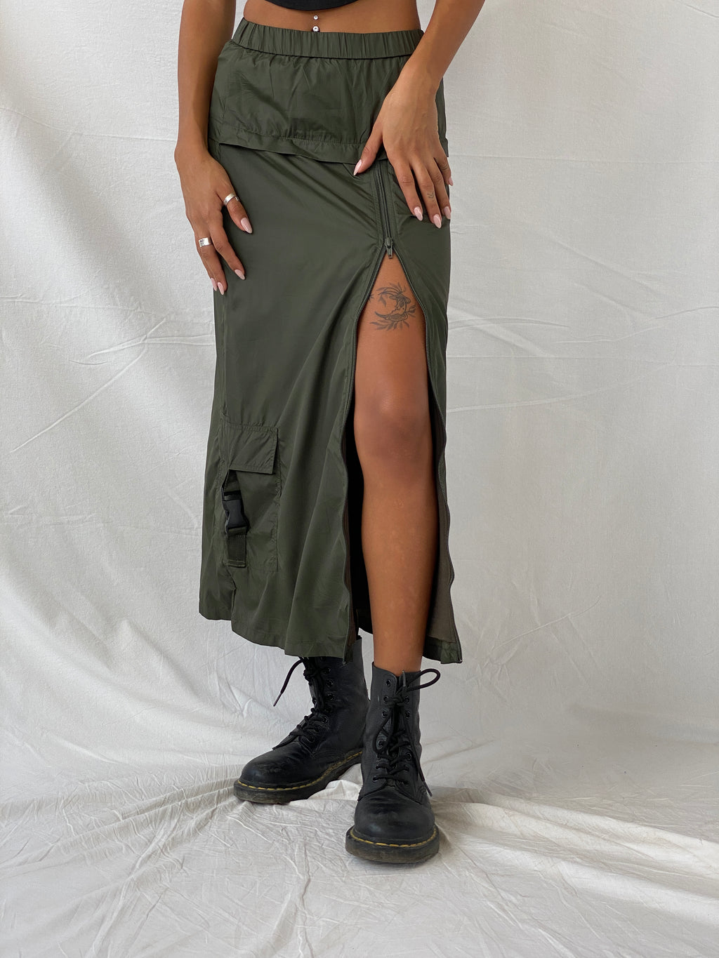 Y2K Espirit Cargo Utility Maxi Skirt - XS