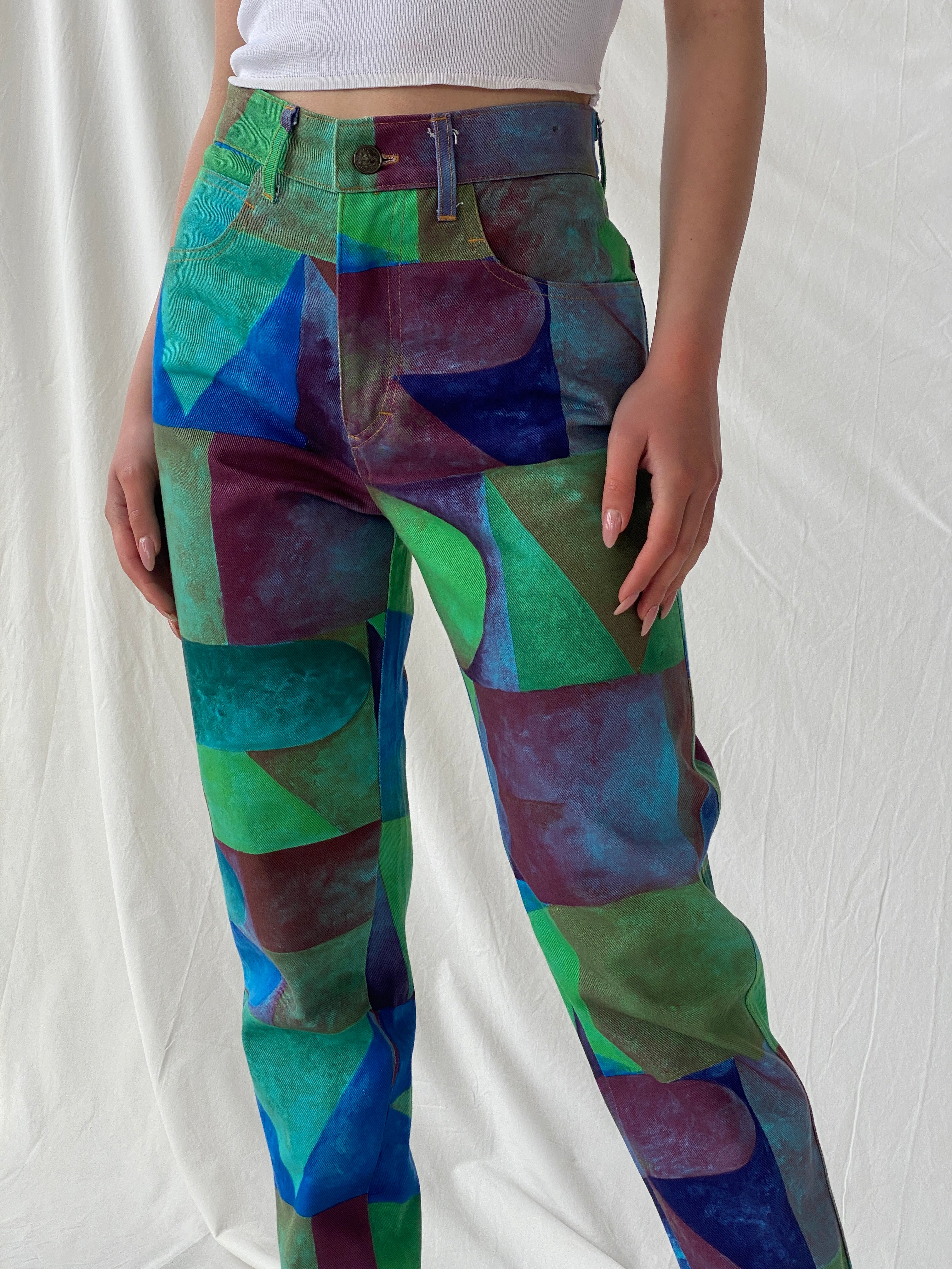 Vintage Capricci Abstract Multicolored Jeans - 34EUR