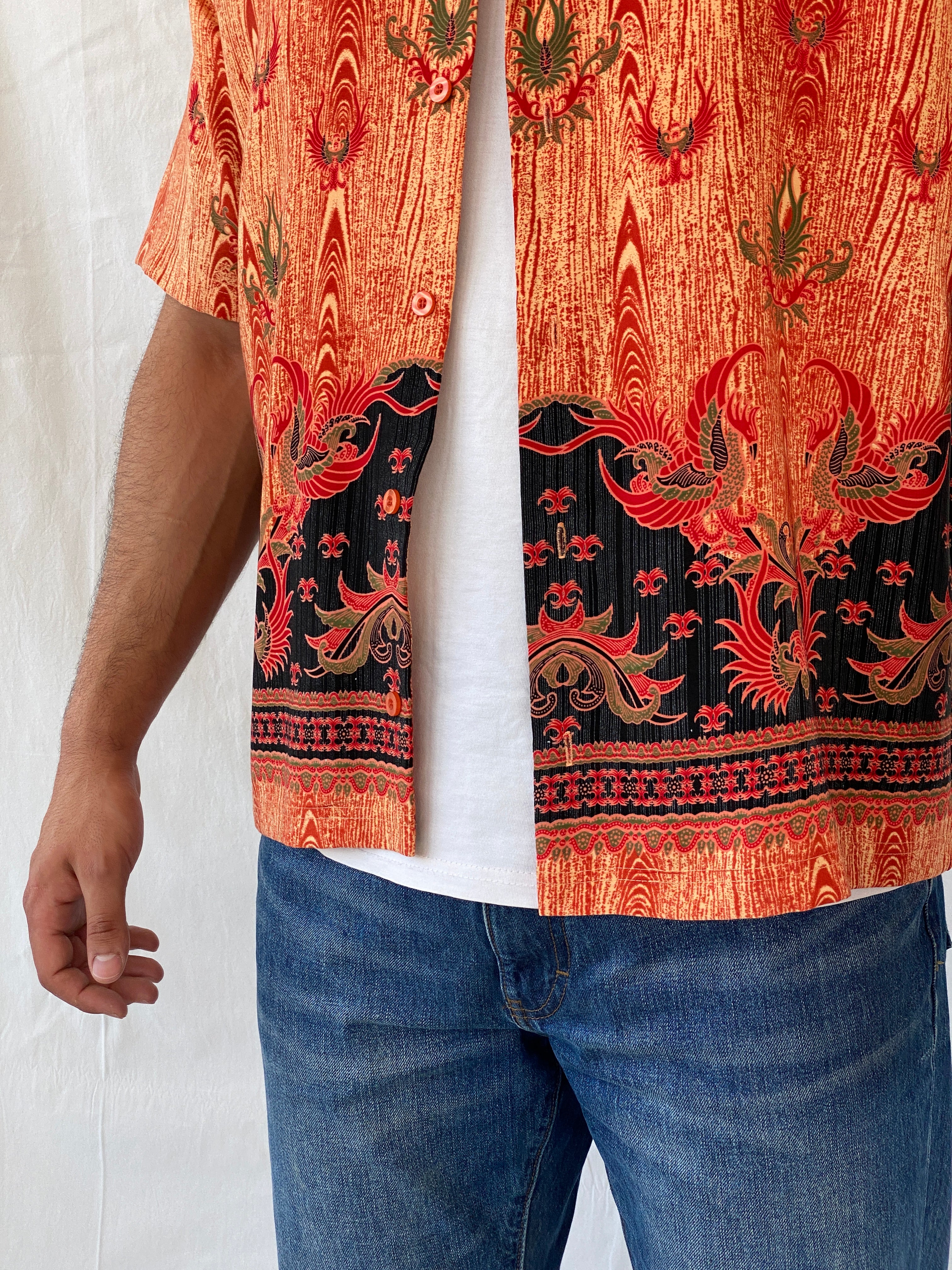 Vintage 90s CITY STREETS Men’s Short Sleeve Hawaiian Print Shirt - L