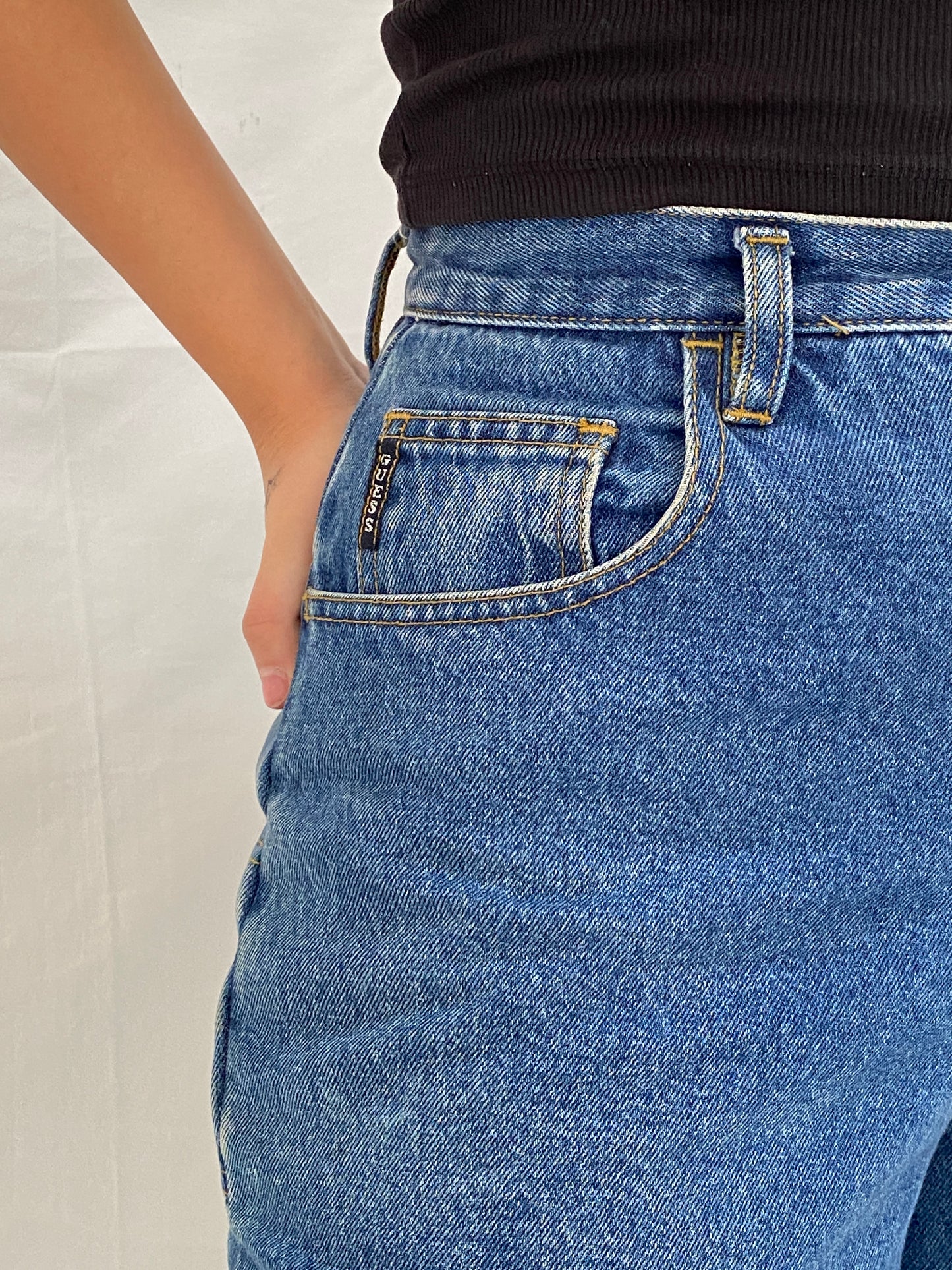 Vintage Guess Jeans Fall '97 Wide Leg High Rise Skater Denim Jean - 38EUR