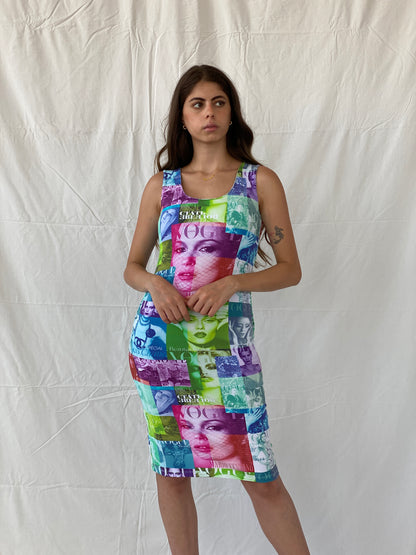 Y2K PMD Marilyn Monroe Graphic Bodycon Midi Dress - S