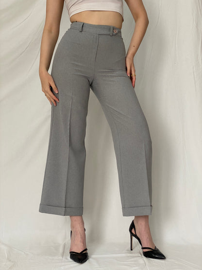 Vintage 90s Mandee Grey High-Waisted Office Trousers - S