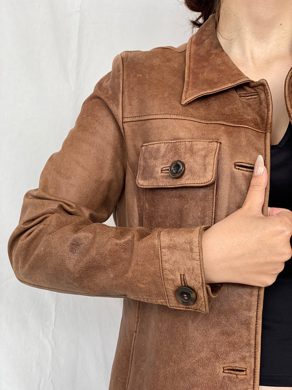 Vintage Club Manaco Classic Brown Leather Jacket - M