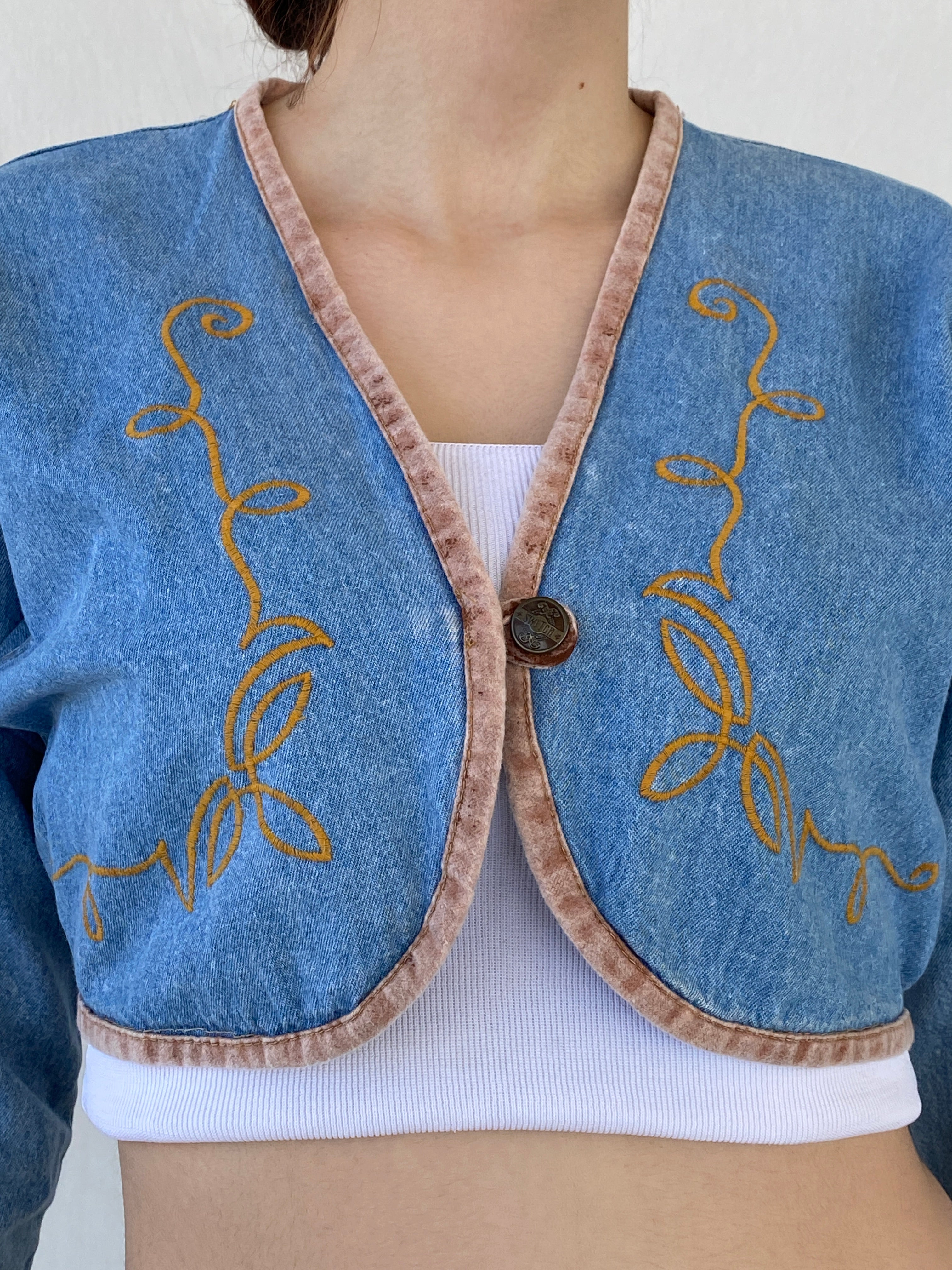 Vintage 90s Switch U.S.A Cropped Denim Jacket - S