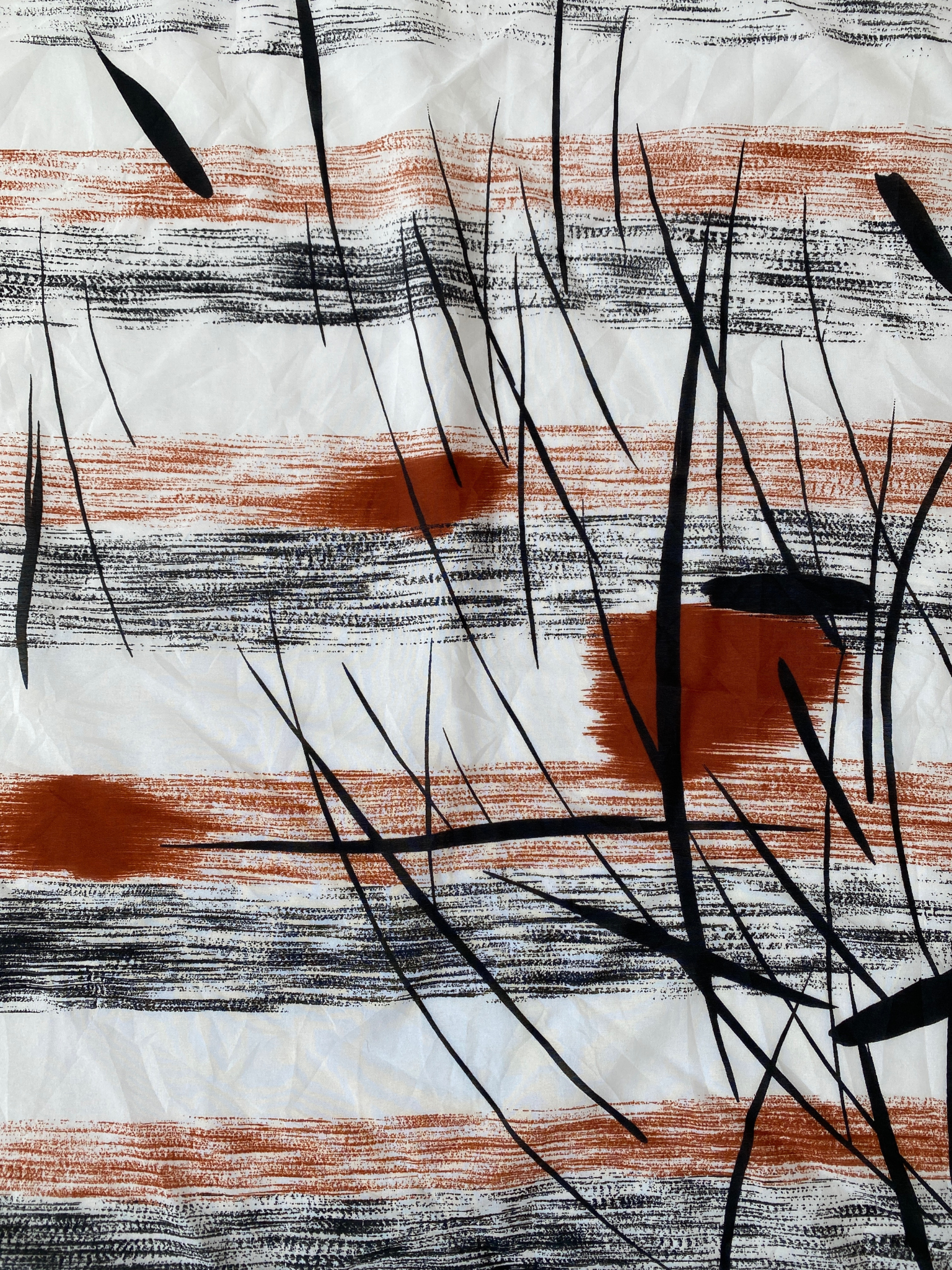 Vintage Jehau De Fabregues Paris Abstract Design Square Scarf