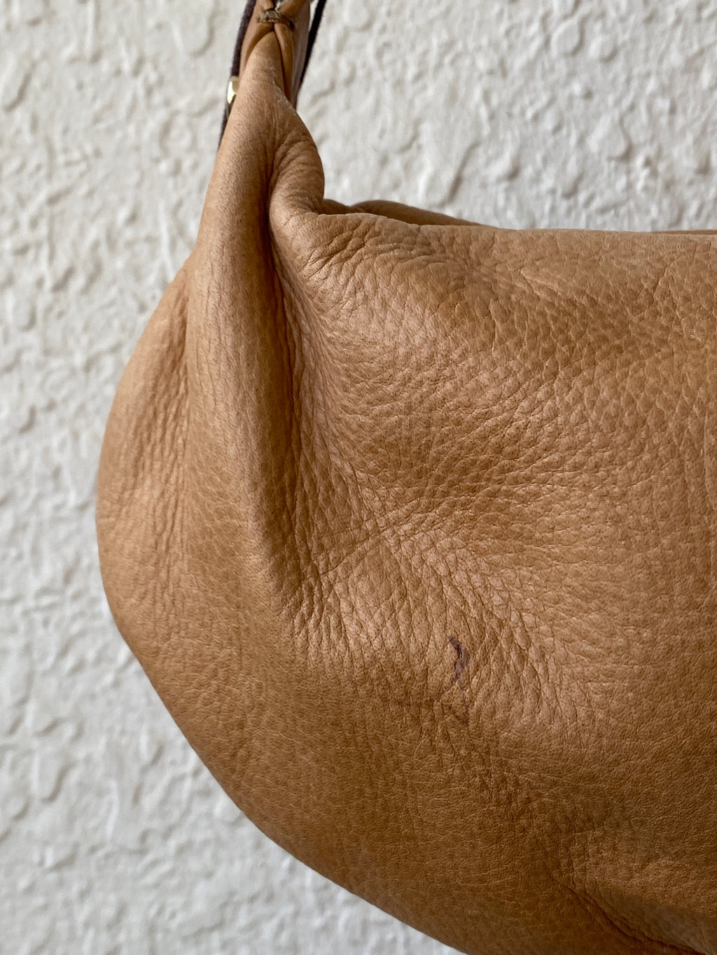 Liz Claiborne Genuine Leather Shoulder Bag Tan Hobo Mini Purse